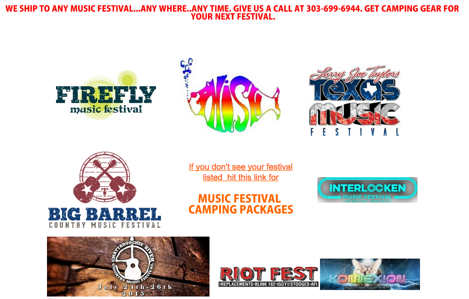 Outdoors Geek Rentals for Music Festivals