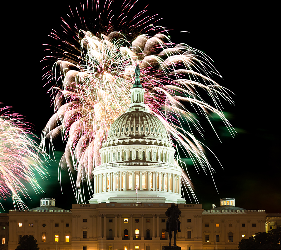 United States Capitol on July 4th