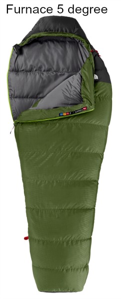 North Face Furnace 5 Degree sleeping bag 
