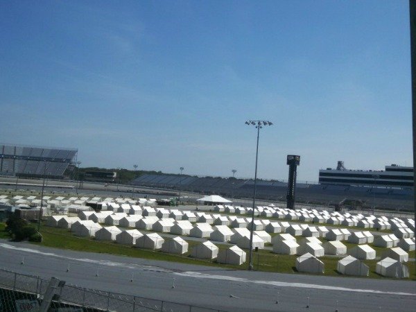 canvas tents in race track