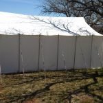 This image is a traditional frame canvas tent.