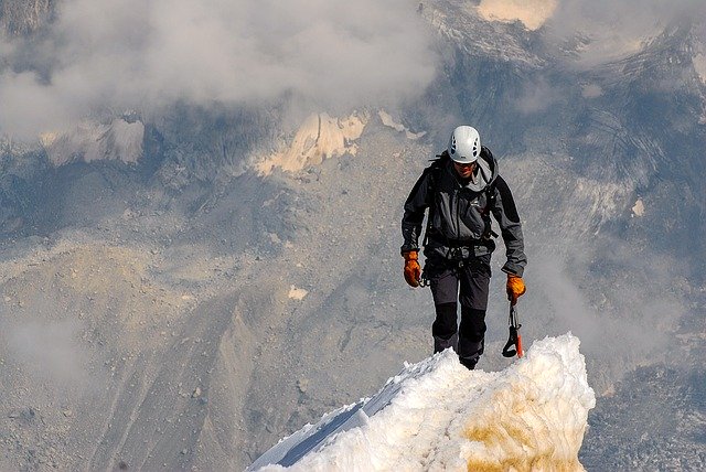 Climber on Summit Ridge