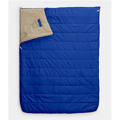 blue, two person sleeping bag