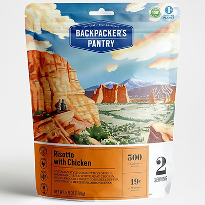 front of risotto packaging