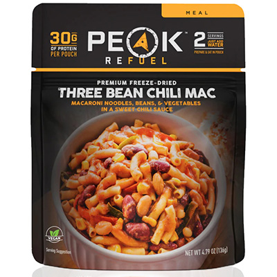 front of packaging for chili mac