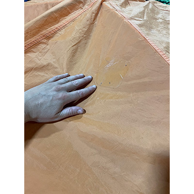 repair on fly of tent